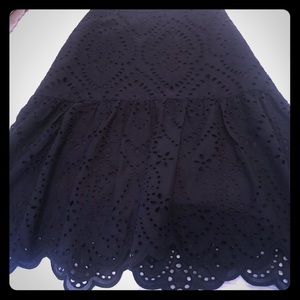 Talbots Navy Eyelet Skirt